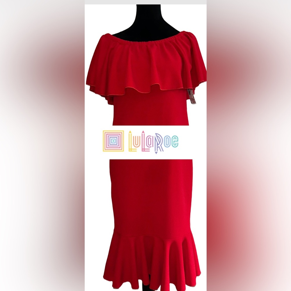 LulaRoe Red Strapless Bodycon Dress for Cocktail Nights-NWT